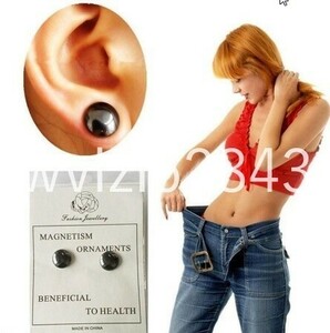 GU022:★人気　健康ツボを刺激スタッドピアス磁気治療減量耳　クリップマグネット痩身イヤリング　