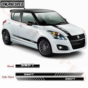 SA024:* popular * engine cover sticker custom dress up side body sticker - Suzuki Swift Sports stripe 