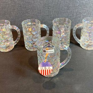 Federal フェデラル BEER JUG SET ビアジョッキ ５個セット ヴィンテージ メイドインU.S.A ヨークタウン オーロラの画像1