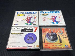 INFO MAC V　slack ware linux 7　Free BSD 4.1　Free BSD 4.4　CD－ROM 4枚セット