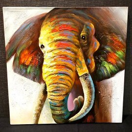 Painting Oil Painting Elephant 60cm x 60cm Art Mass Produced Painting, painting, oil painting, animal drawing