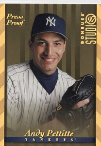 1997 DONRUSS STUDIO GOLD Press Proof　 ANDY PETTITTE アンディ・ペティット　新品ミント状態品