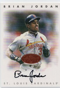 MLB 1996 LEAF SIGNATURE 　BRIAN JORDAN ブライアン・ジョーダン　直筆サイン　SILVER 新品ミント状態品