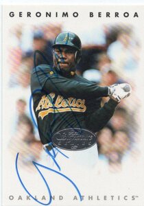 MLB 1996 LEAF SIGNATURE 　GERONIMO BERROA ジェロニモ・ベロア 直筆サイン　SILVER 新品ミント状態品 