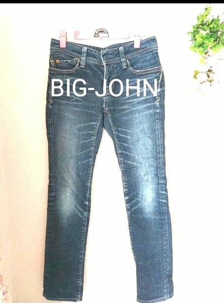 BIG-JOHN ビッグジョン スキニーデニム　デニム デニムパンツ ボトム ジーンズ インディゴ インディゴ ユーズド加工