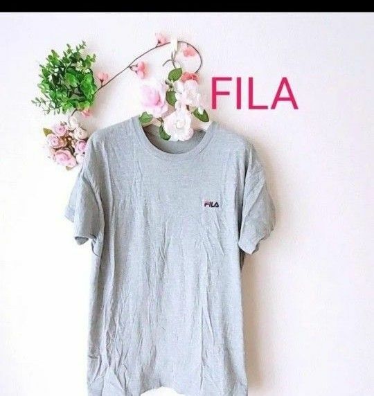 FILA　フィラ ロゴ Tシャツ　 Tシャツ　 グレー 霜降り