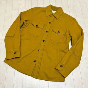  peace 281* GREEN LABEL RELAXING Balli S long sleeve button shirt wool .S mustard yellow green lable lilac comb ng men's 