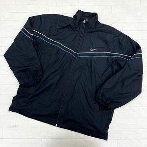 1409◎ NIKE ナイキ スポーツ ウェア ウィンドブレーカー 裏メッシュ フルジップ 長袖 カジュアル ブラック メンズXL