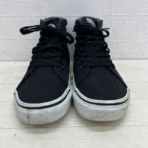 1408◎ VANS バンズ 靴 シューズ ハイカット スニーカー フラットソール レースアップ カジュアル ブラック メンズ25.5_画像3