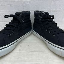 1408◎ VANS バンズ 靴 シューズ ハイカット スニーカー フラットソール レースアップ カジュアル ブラック メンズ25.5_画像2