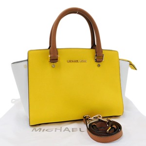 1円 ■ 極美品 マイケルコース 2wayバッグ イエロー系 レザー 肩掛け おでかけ 普段使い MICHAEL KORS ■E.Bii.tl-01