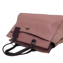 1円 ■ 美品 コーチ ハンドバッグ 25006 ピンク系 スエード×レザー レディース ショッピング COACH ■E.Bssl.tI-29_画像4