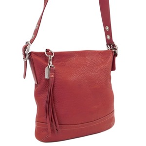1 jpy # ultimate beautiful goods Coach shoulder bag 1427 red group leather lady's stylish COACH #E.Bss.An-12