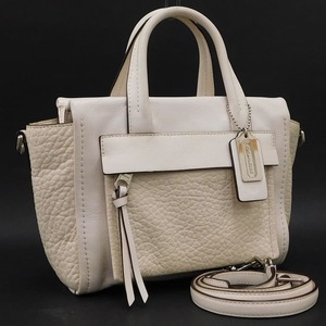 1 jpy # beautiful goods Coach 2way bag 27923 white group leather .... usually using COACH #E.Bii.An-03