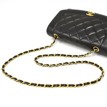 1円 ◎極美品 CHANEL シャネル チェーンショルダーバッグ ダイアナフラップ マトラッセ ココマーク レザー ブラック◎E.Diso.jW-27_画像6