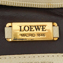 1円 ■ ロエベ ハンドバッグ クリーム系 レザー 型押しロゴ ゴールド金具 レディース お洒落 LOEWE ■E.Bil.tI-14_画像8