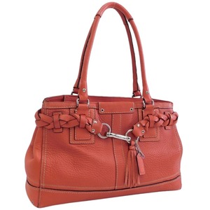 1 jpy # beautiful goods Coach handbag F13087 red group leather handbag .... usually using COACH #E.Bss.An-18