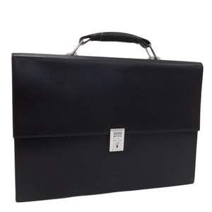 1 jpy # beautiful goods Dunhill business bag black group leather side-car men's dunhill #E.Bmmr.tI-18
