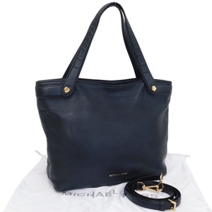 1円 ■ 美品 マイケルコース 2wayバッグ ブラック系 レザー 普段使い お出掛け MICHAEL KORS ■E.Bss.An-16