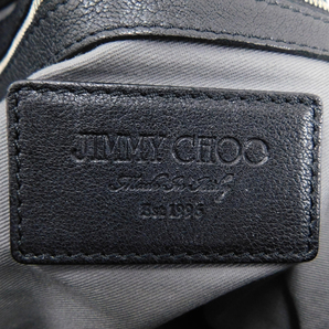 1円 ■ ジミーチュウ ショルダーバッグ ブラック系 レザー 通学 通勤 ショッピング JIMMY CHOO ■K.Cslo.tI-06の画像8