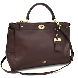 1円 ◆極美品 COACH コーチ グラマシー サッチェル 2way ハンドバッグ 33549 レザー オックスブラッド ブラウン◆E.Bgg.An-26☆の画像1