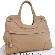 1円 ■ 極美品 フルラ ハンドバッグ ベージュ系 レザー おでかけ 普段使い おしゃれ FURLA ■E.Bmm.An-25_画像1