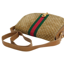 1円 ■ グッチ ショルダーバッグ ブラウン系 シェリーライン G柄 スエード×レザー 高級感 GUCCI ■E.Csom.tI-11_画像4