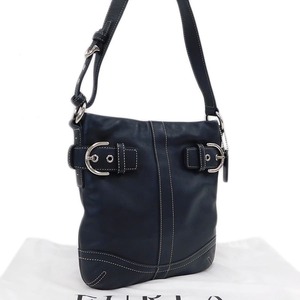 1 jpy # ultimate beautiful goods Coach shoulder bag 1453 black group leather .... usually using brand COACH #E.Bmm.An-23