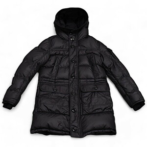 1 jpy * beautiful goods MONCLER Moncler down coat outer long jacket af ton size 2 black *E.Cmis.oR-19