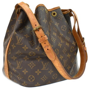 1円 ◆定価15万 美品 LOUIS VUITTON ルイヴィトン ショルダーバッグ プチノエ M42226 モノグラム ブラウン◆E.Cslo.tI-06