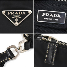 1円 ◆美品 PRADA プラダ クロスボディ ショルダーバッグ BT0332 三角プレート トライアングルロゴ ブラック◆〇E.Cme.oN-28☆_画像9