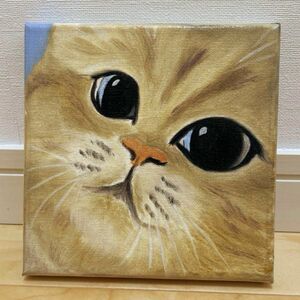 油絵　原画　ねこ　猫　猫ちゃん　油彩画　インテリア　アップ　手書き　ねこちゃん　にゃんこ