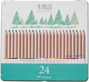 缶入 24色 S木物語 色鉛筆 CB-RS24C 鉛筆 24色セット