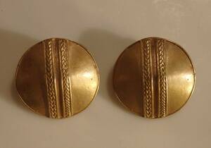  Vintage 50's gold trim earrings /24K GP/60's70's France a-ru deco 20's manner ejipto Moga f trumpet -SWINGΓOT
