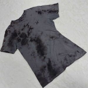 HUF ハフ　Tシャツ　総柄　ブリーチ加工　グレー　サイズ S