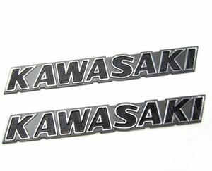 KAWASAKI カワサキ 立体 エンブレム 白色 2枚セット　ゼファー　Z1 Z2 etc.. バイクアクセサリー　タンク　ブラックエンブレム