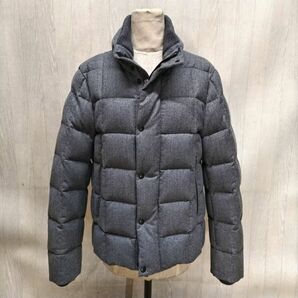 E644-U36-91 MONCLER モンクレール ダウンジャケット グレー ウール/ナイロン 表記サイズ2(M-L相当) 着丈約61cm 肩幅約42cm 袖丈約63cm ⑥の画像1