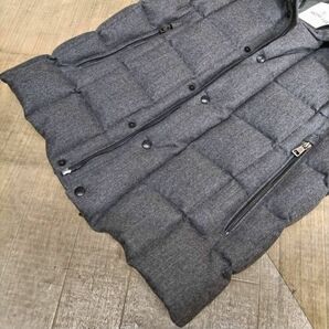 E644-U36-91 MONCLER モンクレール ダウンジャケット グレー ウール/ナイロン 表記サイズ2(M-L相当) 着丈約61cm 肩幅約42cm 袖丈約63cm ⑥の画像4