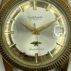 E174-SK10-491 * WALTHAM Waltham GOLDEN EAGLE Golden Eagle 30 stone men's wristwatch self-winding watch Date analogue body only operation ①