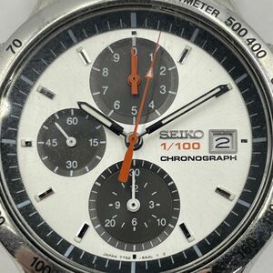 E173-ST3-855 ◎ SEIKO セイコー スピードマスター メンズ腕時計 7T52-6A20 クオーツ デイト クロノグラフ ホワイト文字盤 アナログ ①