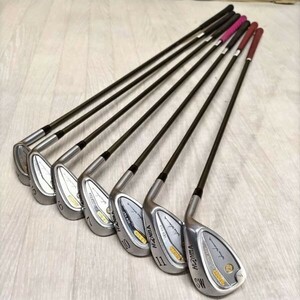 S661-I57-1213 HONMA レディース LB-606 NEW H&F アイアン #4～71011 SW シャフト TITANIUM CARBON Type-S FlexL 右きき用 7本セット ⑥