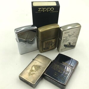 T889 まとめ ◎ Zippo ジッポ オイルライター まとめ売り ５点セット commune with nature / BATTELE OF THE BULGE ※火花あり 箱付き ⑧