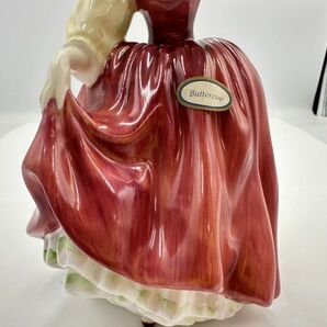 E141-T140856-9 Royal Doulton ロイヤルドルトン 赤いドレス フィギュリン 陶器人形 置物 インテリア小物 全長(約)19.5cm ①の画像3