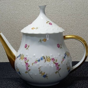 41408 Georges Boyer LIMOGES Barcarole ティーポット ジョルジュ ボワイエ リモージュ バルカローレ 花柄 金彩の画像2