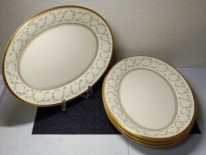 41601 美品 LENOX AMANDA 4p レノックス アマンダ オーバルプレート 4点 横幅約35.2cm 縦幅約26.7cm 大皿