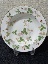 41509 美品 WEDGWOOD WILD STRAWBERRY SOUP PLATE 6P ウェッジウッド ワイルドストロベリー スープ皿 6点 黒壺 深皿 直径約20cm_画像2