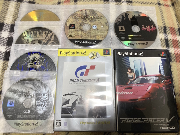 【8本セット】PS2 リッジレーサーV＋グランツーリスモ4＋真・三國無双4＋戦国無双＋鬼武者2＋天誅 紅＋ロードオブザリング 二つの塔 他