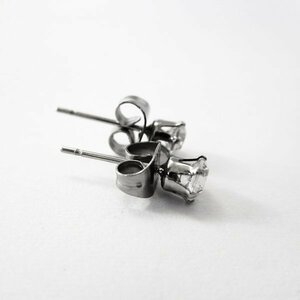 ステンレスピアス 両耳用 CZ3mm キュービックジルコニア