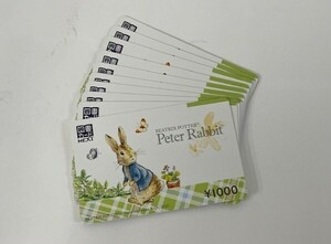  Toshocard NEXT 1000 иен 10 листов Peter Rabbit не использовался 