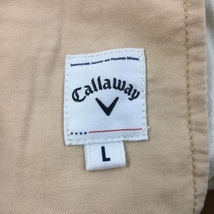 【美品】キャロウェイ パンツ 白 表微起毛 無地 裏地斜めストライプ メンズ L ゴルフウェア Callaway_画像4